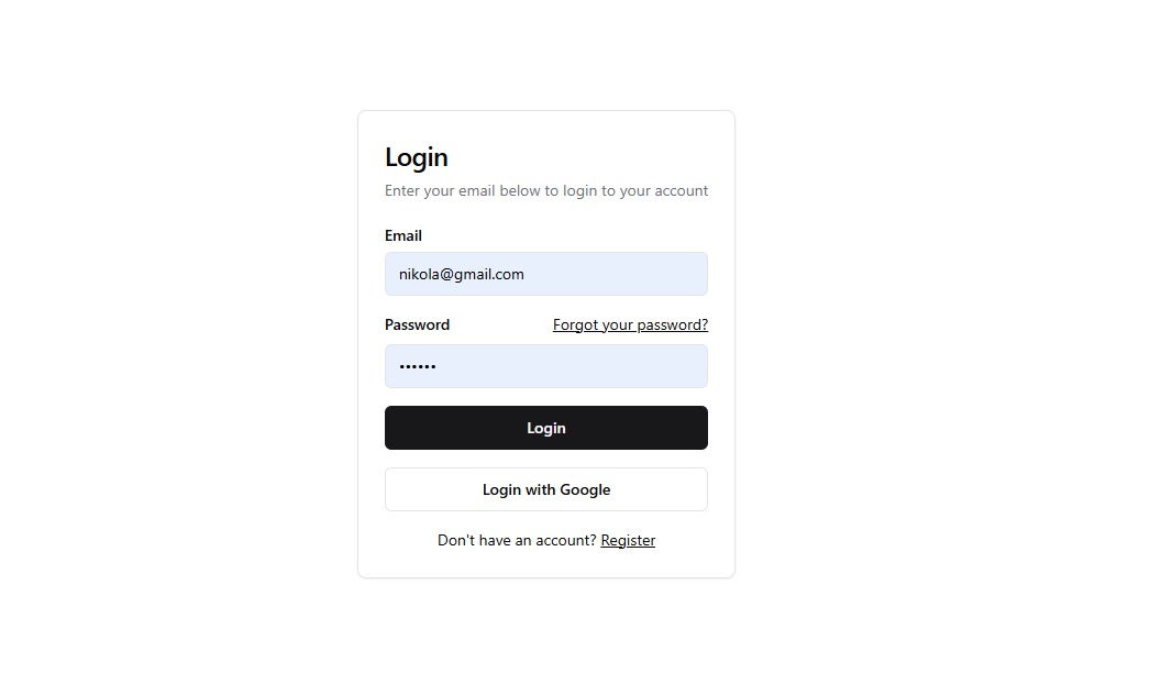 Login form